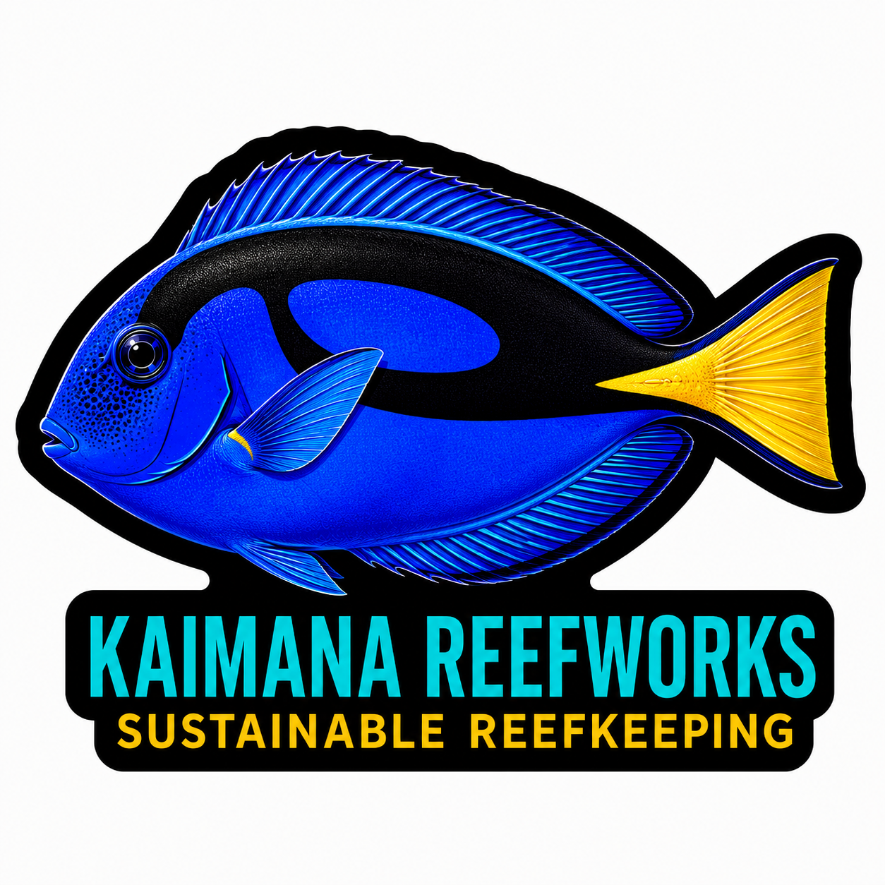 Kaimana Reefworks Sticker — Blue Tang