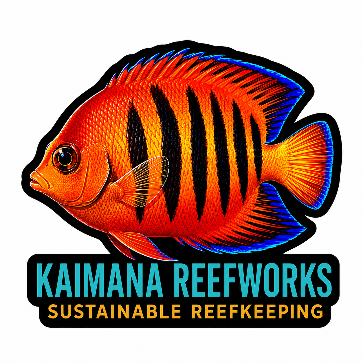 Kaimana Reefworks Sticker — Flame Angelfish