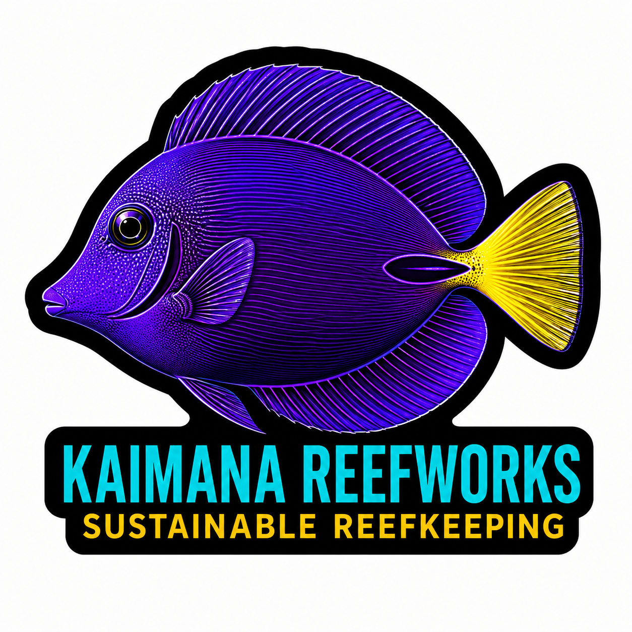 Kaimana Reefworks Sticker — Purple Tang