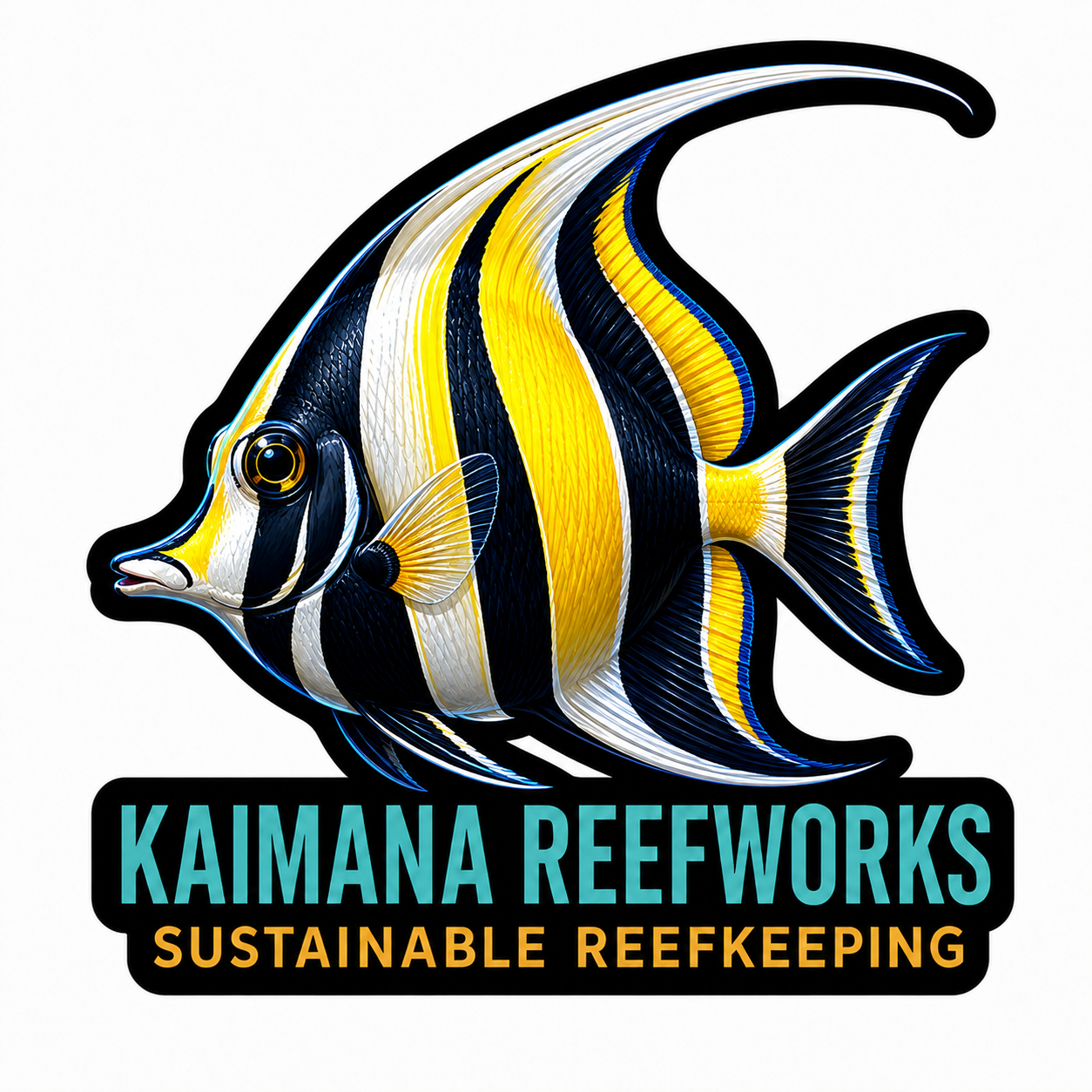 Kaimana Reefworks Sticker — Moorish Idol